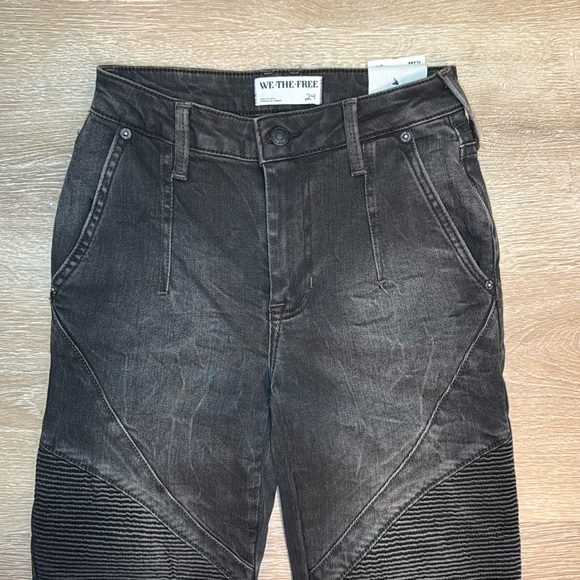 Free People We The Free Vector Moto Mid Rise Flare Jeans - size 24 - Picture 2 of 6